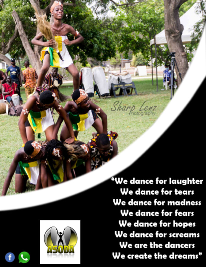 ASODA students forming a dance pyramid